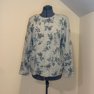 Alfred Dunner Floral Gray sweater
